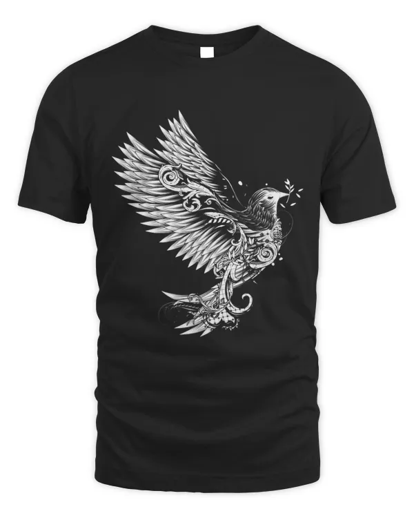 Drawing of an ornamental decorated white dove