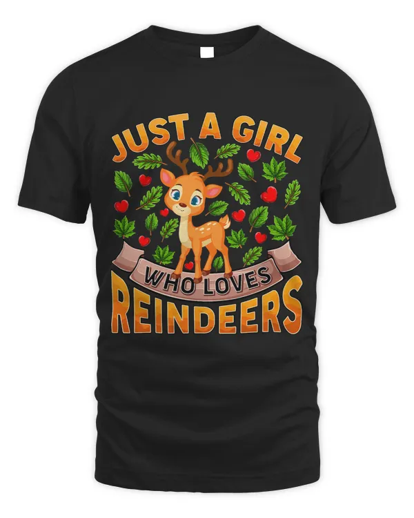 Funny Reindeer Animal Lover Just A Girl Who Loves Reindeers 418