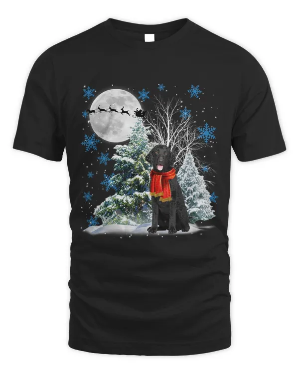 Curly Coated Retriever Under Moonlight Snow Christmas Pajama 126