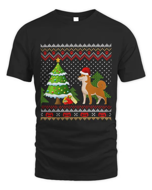 Shiba Inu Santa Hat Ugly Christmas Sweater Pajama Dog Lover