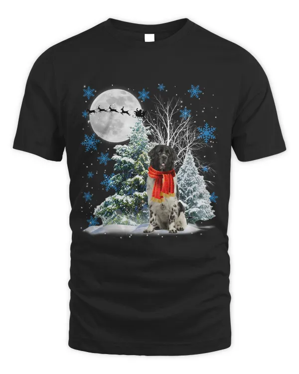 Newfoundland Under Moonlight Snow Christmas Pajama 77