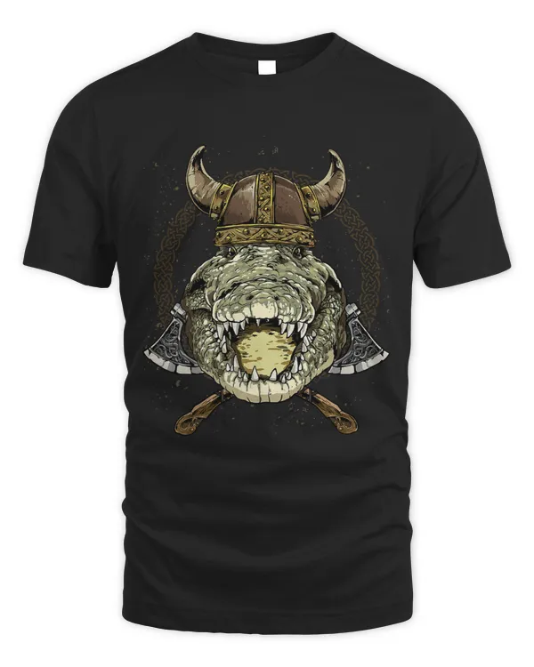 Viking Crocodile with Viking Helmet Mjolnir Axes 102
