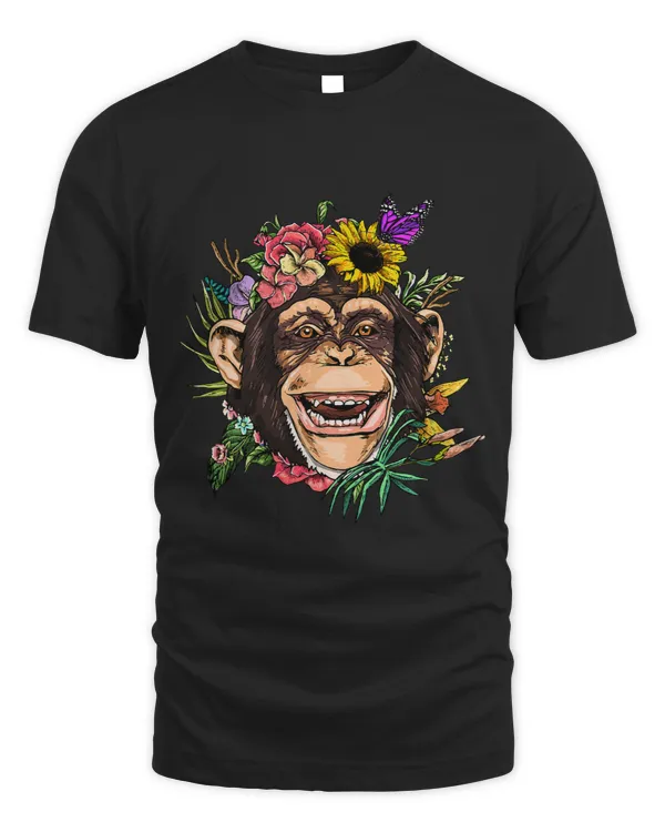 Floral Monkey Gardening Botanical Plant Flower Monkey Lover