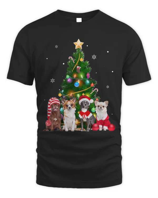 Cute Dog Christmas Tree Dog Lover Xmas Pets Women Kids 110