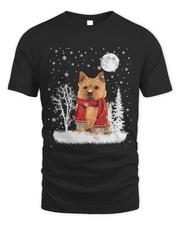 Norwich Terrier Under Moonlight Snow Christmas Pajama 277