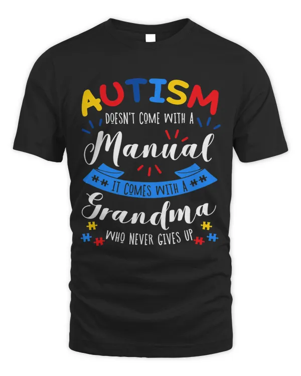 Autism Grandma Awareness Puzzle Pieces ASD Autist Grandchild