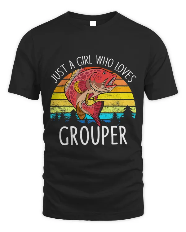 Retro Just a Girl Who Loves Grouper Animals Aquarium Lovers