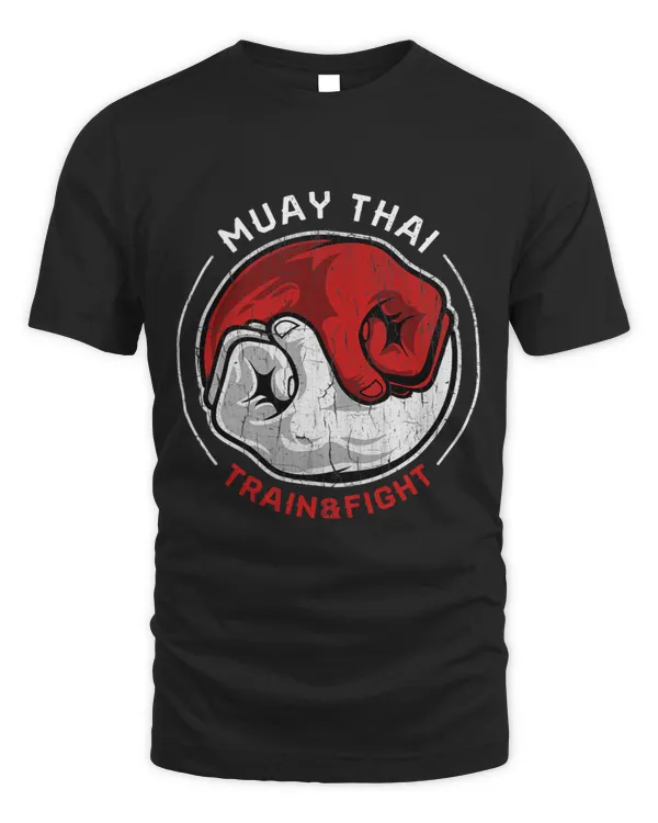 Martial Art Muay Thai Shirt Retro Train Fight Yin Yang Fist