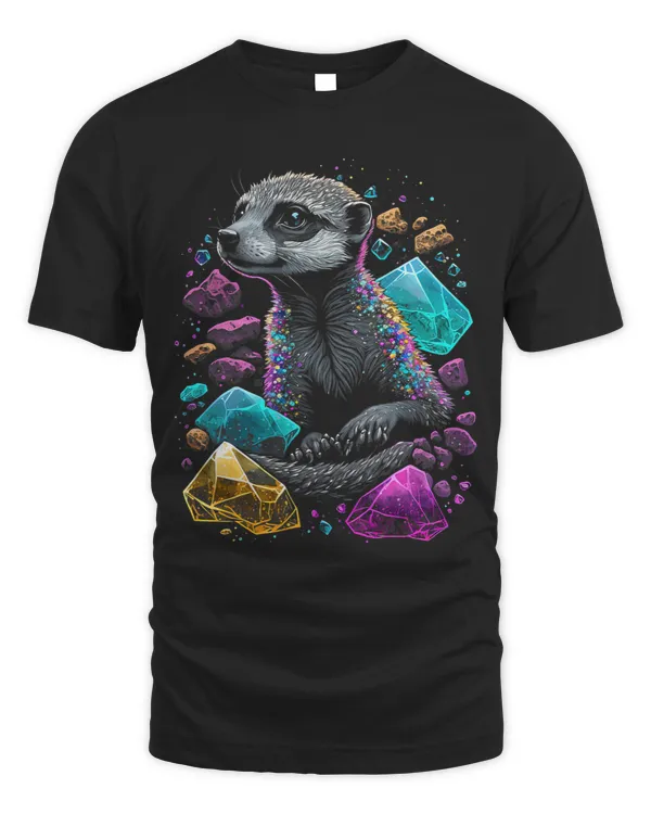 Esoteric Meerkat Pet Art Crystals Cute Illustration Design 3