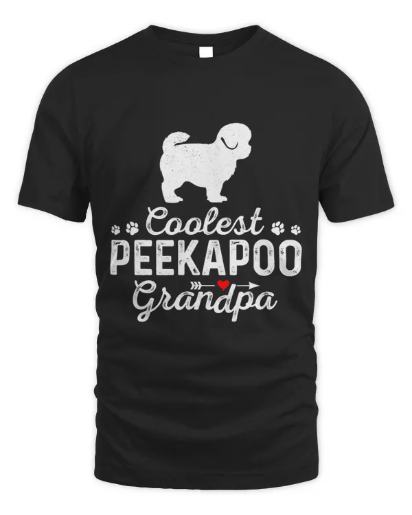 Mens Coolest PEEKAPOO Grandpa Funny Dog Grandpa Pet Family
