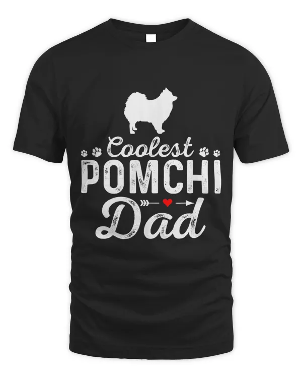 Mens Coolest Pomchi Dad Funny Dog Dad Pet Dog Family