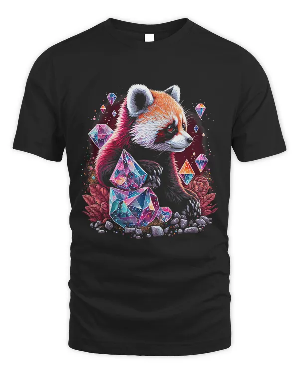 Esoteric Red Panda Pet Art Crystals Cute Illustration Design