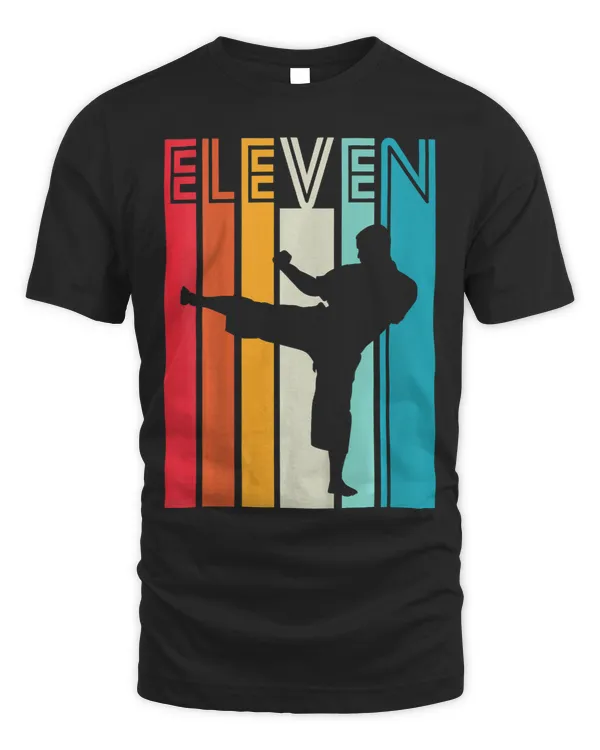 Kids 11th Birthday Gift Karate Retro Taekwondo Martial Arts Boys