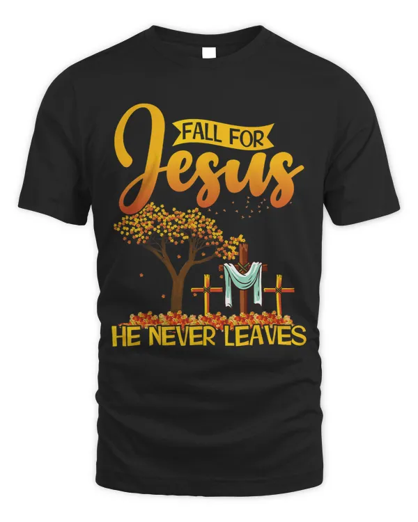 Fall for Jesus he never leaves God lion cross autumn
