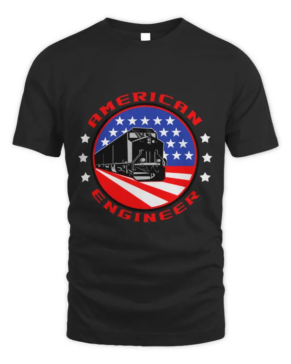 American Train Locomotive Engineer US Flag 4th Of July
