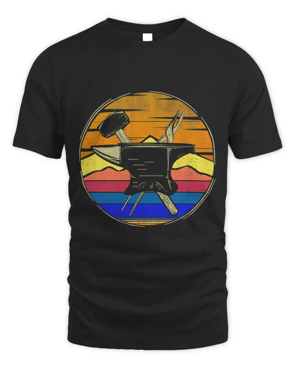Vintage Blacksmith Retro Sunset Funny Blacksmithing Gift