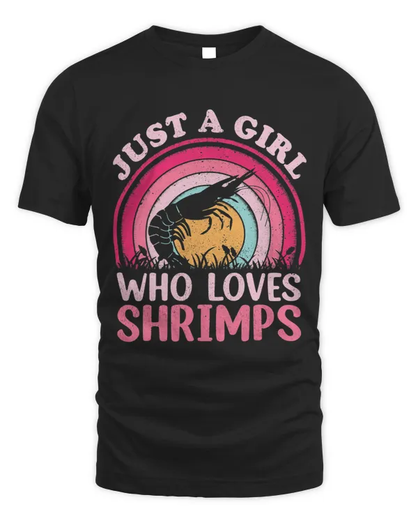 Shrimp Fish Vintage Retro Just A Girl Who Loves Shrimps