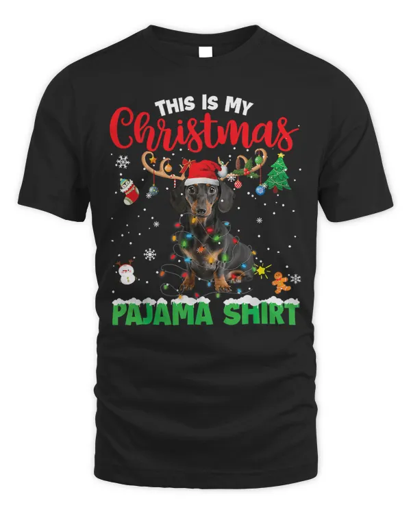 Wiener This Is My Christmas Pajama Dachshund Hat Lights 74 Dachshund Doxie
