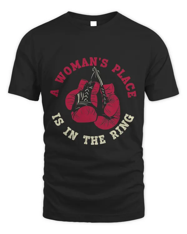 Boxer Vintage A Womans Place is in The Ring Women Boxer Gloves Boxers Dog