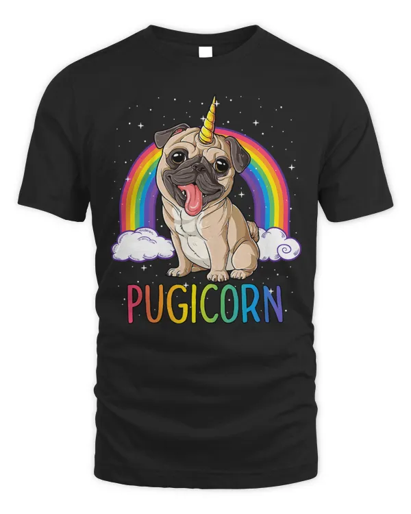 Pug Lover Pugicorn Pug Unicorn Girls Kids Rainbow Space Galaxy 236 Pugs Dog