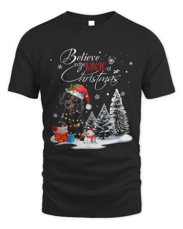 Wiener Believe in the Magic of Christmas Dog Lover Dachshund Doxie