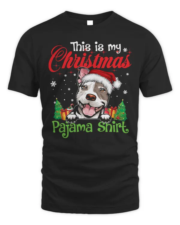 Bully Dog This Is My Christmas Pajama Pitbull Santa Hat Xmas 22 Pitbull Dog