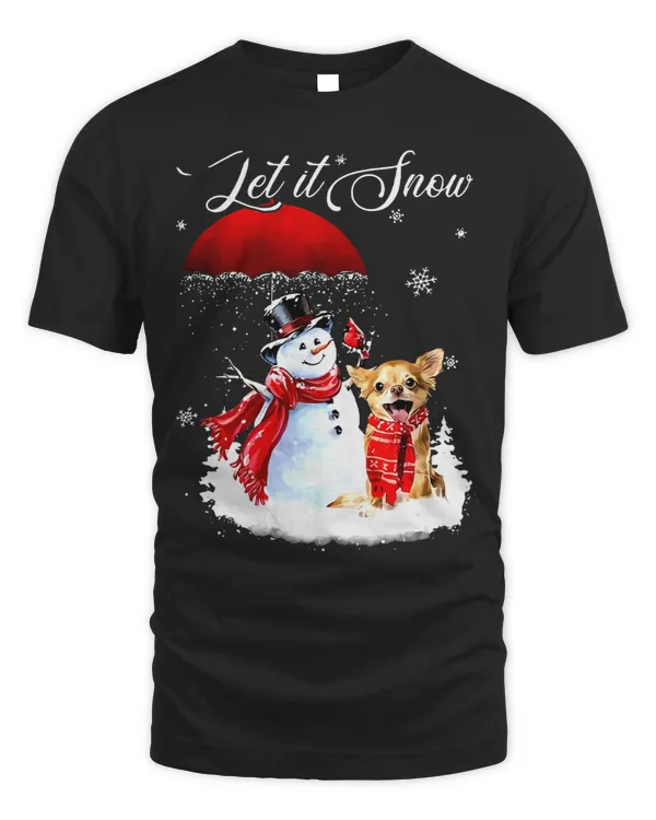Chihuahuas Let It Snow Chihuahua And Snowman Merry Christmas Xmas 485 Chihuahua Dog