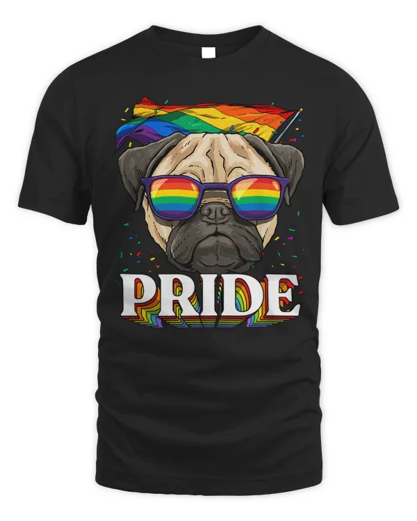 Pug Lover LGBT Pug Gay Pride LGBTQ Rainbow Flag Sunglasses 108 Pugs Dog