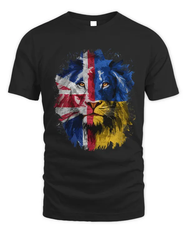 Vintage Union Jack United Kingdom Flag Lion Half Union Jack