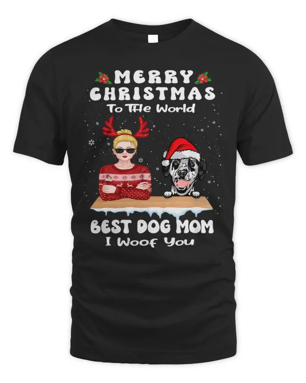 Dalmatian Christmas To The World Best Dog Mom Funny Xmas Dalmatians Dog