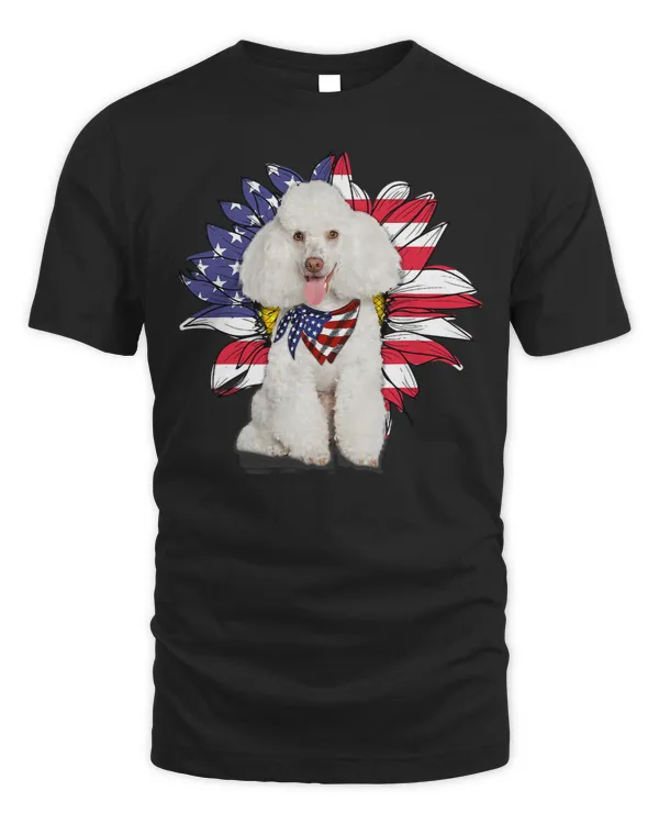 Poodles Sunflower American Flag Standard Poodle Dog Lover 190 Poodle dog