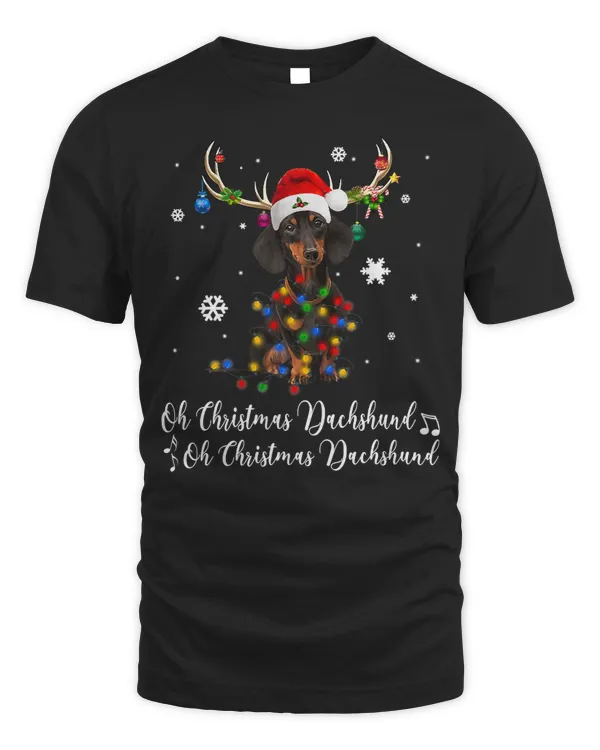 Wiener Oh Christmas Dachshund Reindeer Christmas Lights Pajama 226 Dachshund Doxie