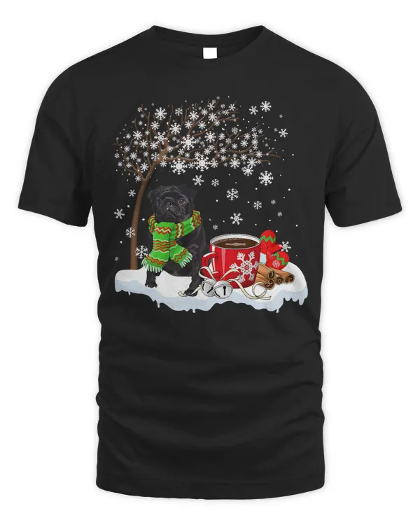 Pug Lover Under Snow Tree Nice Dog Christmas pajama 107 Pugs Dog