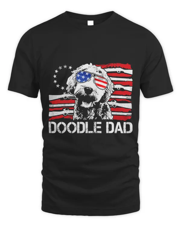 Goldendoodle mens doodle dad goldendoodle gun rights american flag 4th of july Doodle Dog