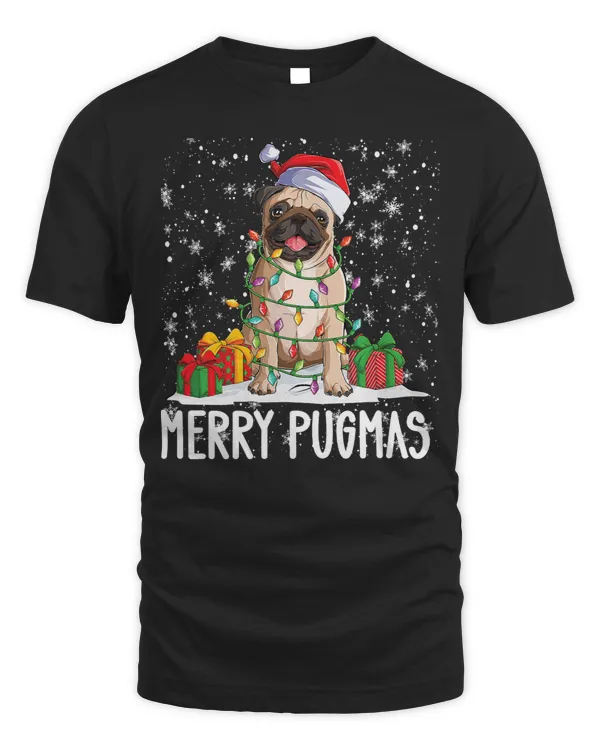 Pug Lover Merry Pugmas Xmas Pug Christmas Party Pug Lover 4 Pugs Dog