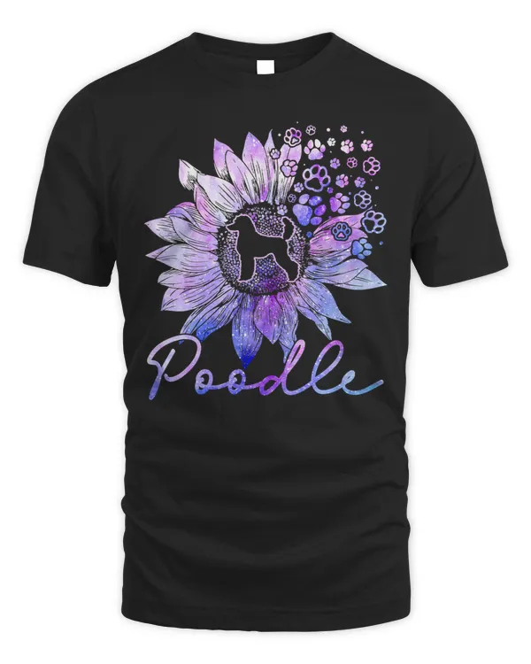 Poodles Colorful Sunflower Poodle Dog Womens Girls 558 Poodle dog