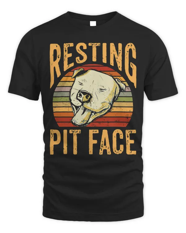 Bully Lover Dog Retro Resting Pit Face Pitbull Dog Pet Puppy Lover 144 Pitbull Dog