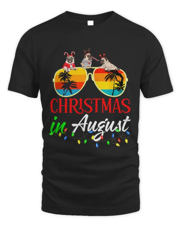Pug Lover Xmas In August Sunglasses Summer Retro Funny Pugs Dog