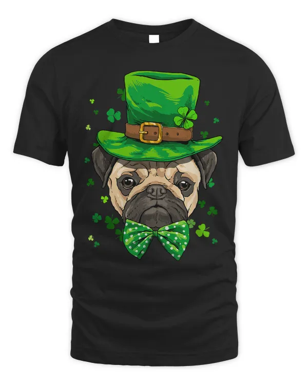 Pug Lover St Patricks Day Leprechaun Shamrock Lover Irish 110 Pugs Dog