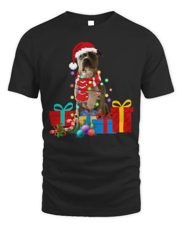 Bully Dog Christmas Lights Pitbull Dog Puppy Xmas Pajama 303 Pitbull Dog