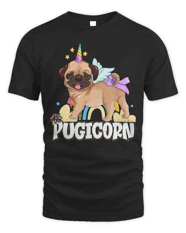 Pug Lover Pugicorn Pug and Unicorn Girls Kids Space Galaxy Rainbow 283 Pugs Dog