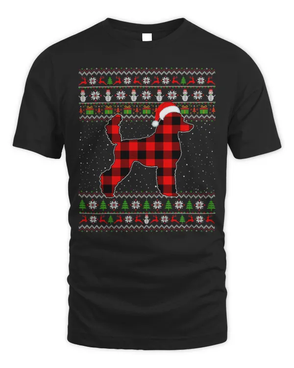 Poodles Lover Red Plaid Poodle Pajamas Ugly Xmas 81 Poodle dog