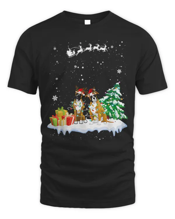 Boxer Santa Christmas Tree Light Pajama Dog Xmas 129 Boxers Dog