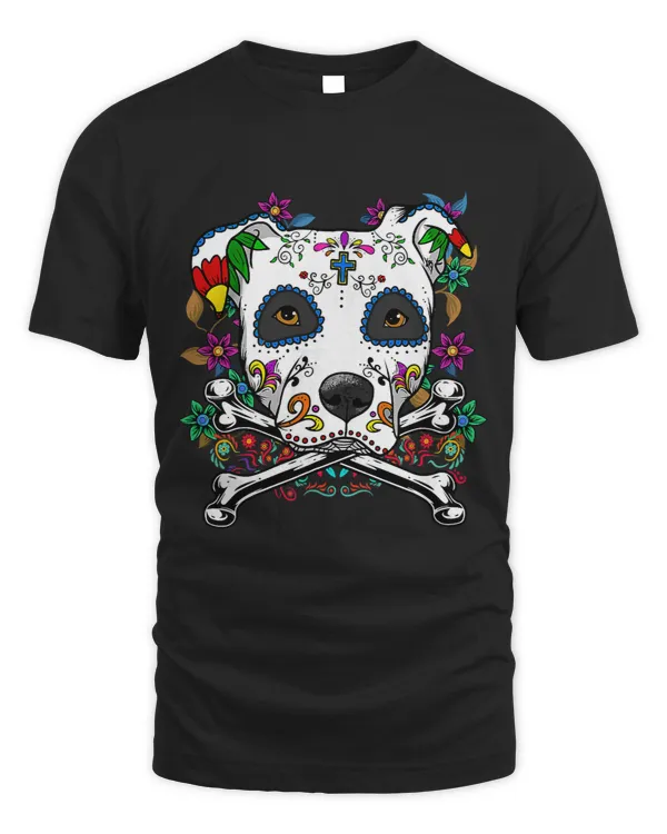 Bully Calavera Pitbull Terrier Dog Dia de Muertos Halloween Day 97 Pitbull Dog