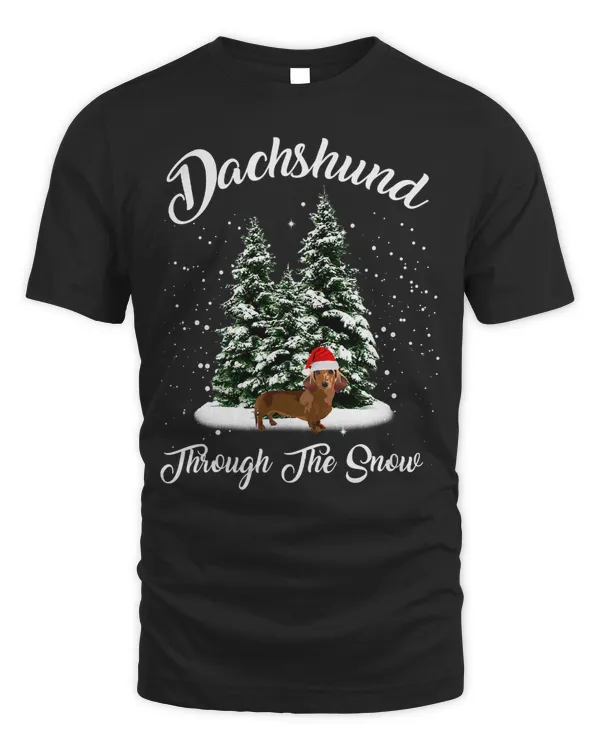 Wiener Merry Christmas Through The Snow 169 Dachshund Doxie