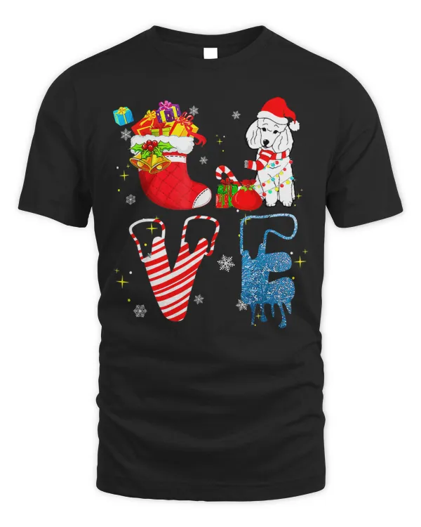 Poodles Love Poodle Dog Santa Sleigh Christmas Presents Xmas 54 Poodle dog