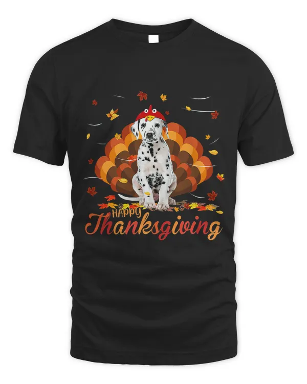 Funny Dalmatian Happy Thanksgiving Turkey Dog Crispy Leaf518 Dalmatians Dog