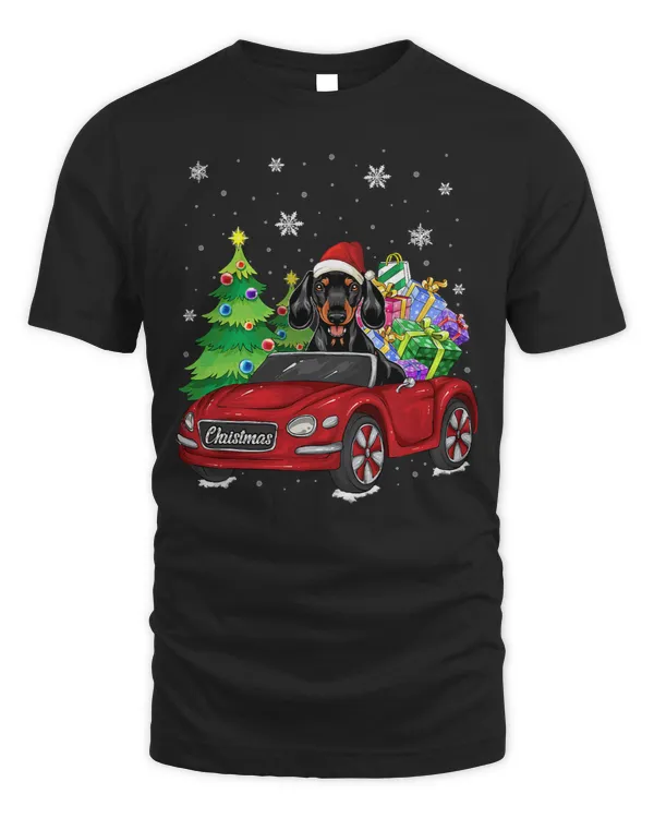 Wiener Christmas Pajama And Red Trucks Xmas 328 Dachshund Doxie