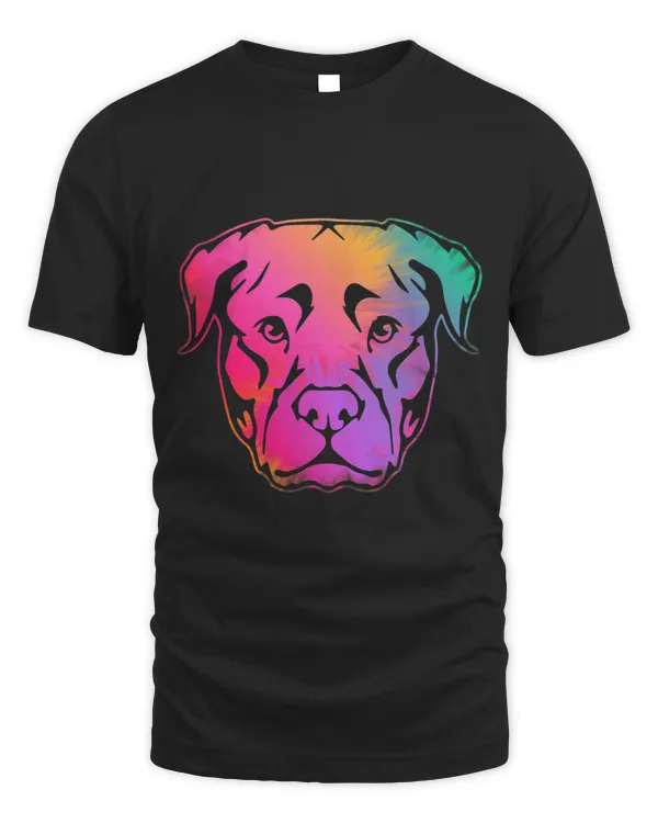 Bully Bright Colorful Pitbull Dog Head Pitbull Dog