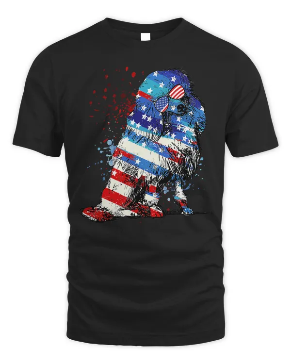 Cute Poodles Watercolor 4th Of July 203 Poodle dog